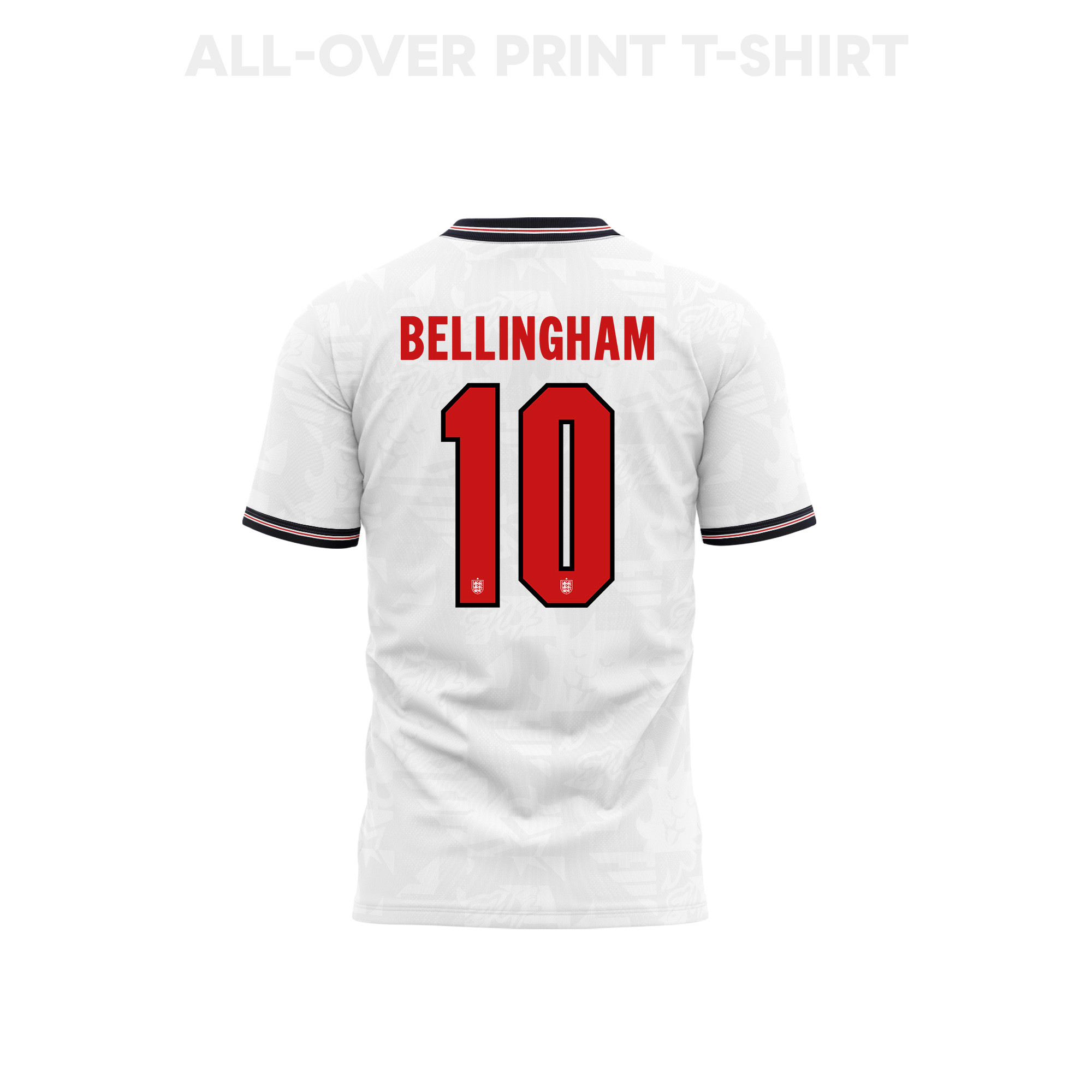 Jude Bellingham 10 England 2026 Home 3D T-Shirt Fully Printed – Unisex, White - Jersey Teams
