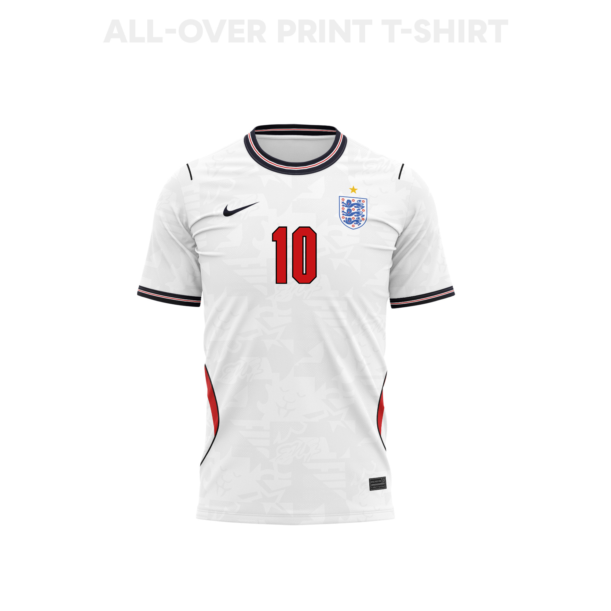 Jude Bellingham 10 England 2026 Home 3D T-Shirt Fully Printed – Unisex, White - Jersey Teams
