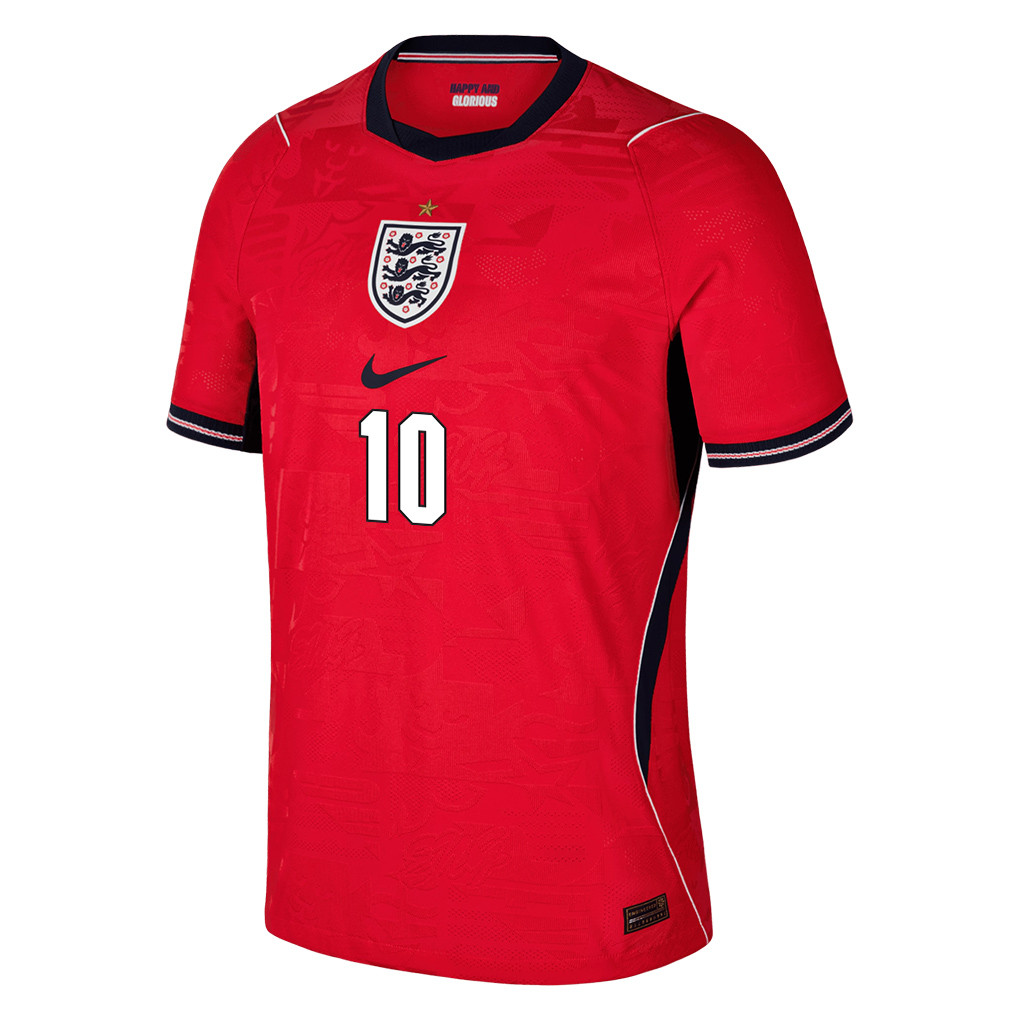Jude Bellingham 10 England National Team 2026 x World Cup Patch Away Jersey – Red, Men – Jersey Teams