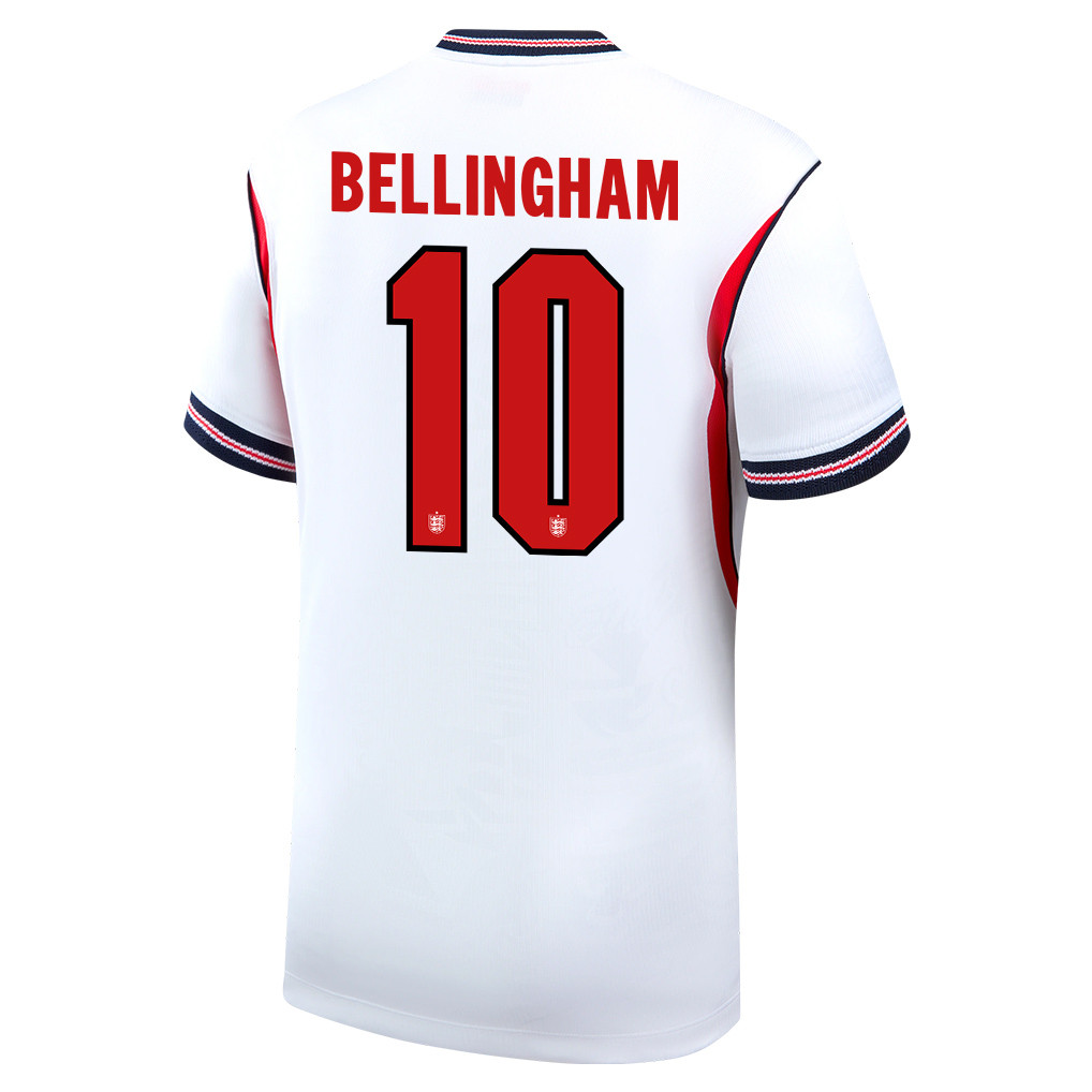 Jude Bellingham 10 England National Team 2026 x World Cup Patch Home Jersey - White, Men - Jersey Teams