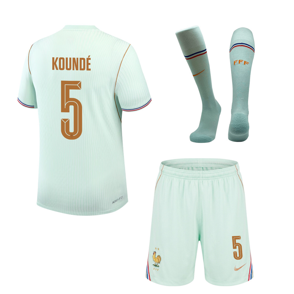 Jules Koundé 5 France 2026 Away Men Kit Set – Green - Jersey Teams