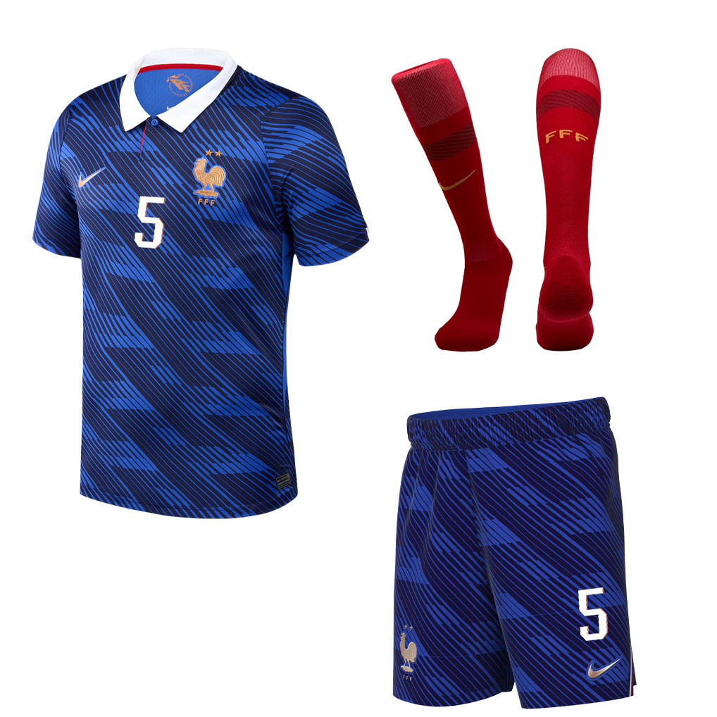 Jules Koundé 5 France 2026 Home Men Kit Set – Blue - Jersey Teams