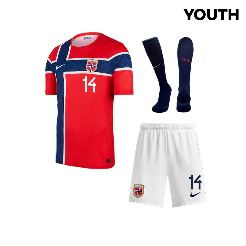 Julian Ryerson 14 Norway 2026 YOUTH Home Kit Set – Red - Jersey Teams