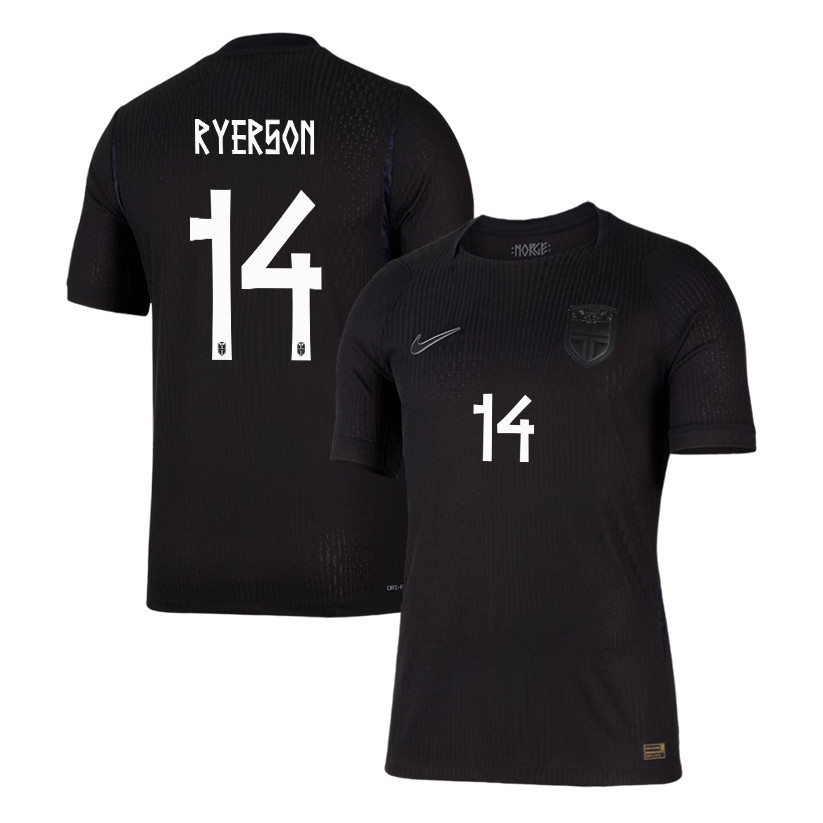 Julian Ryerson 14 Norway National Team 2026 Away Jersey - Black, Men - Jersey Teams
