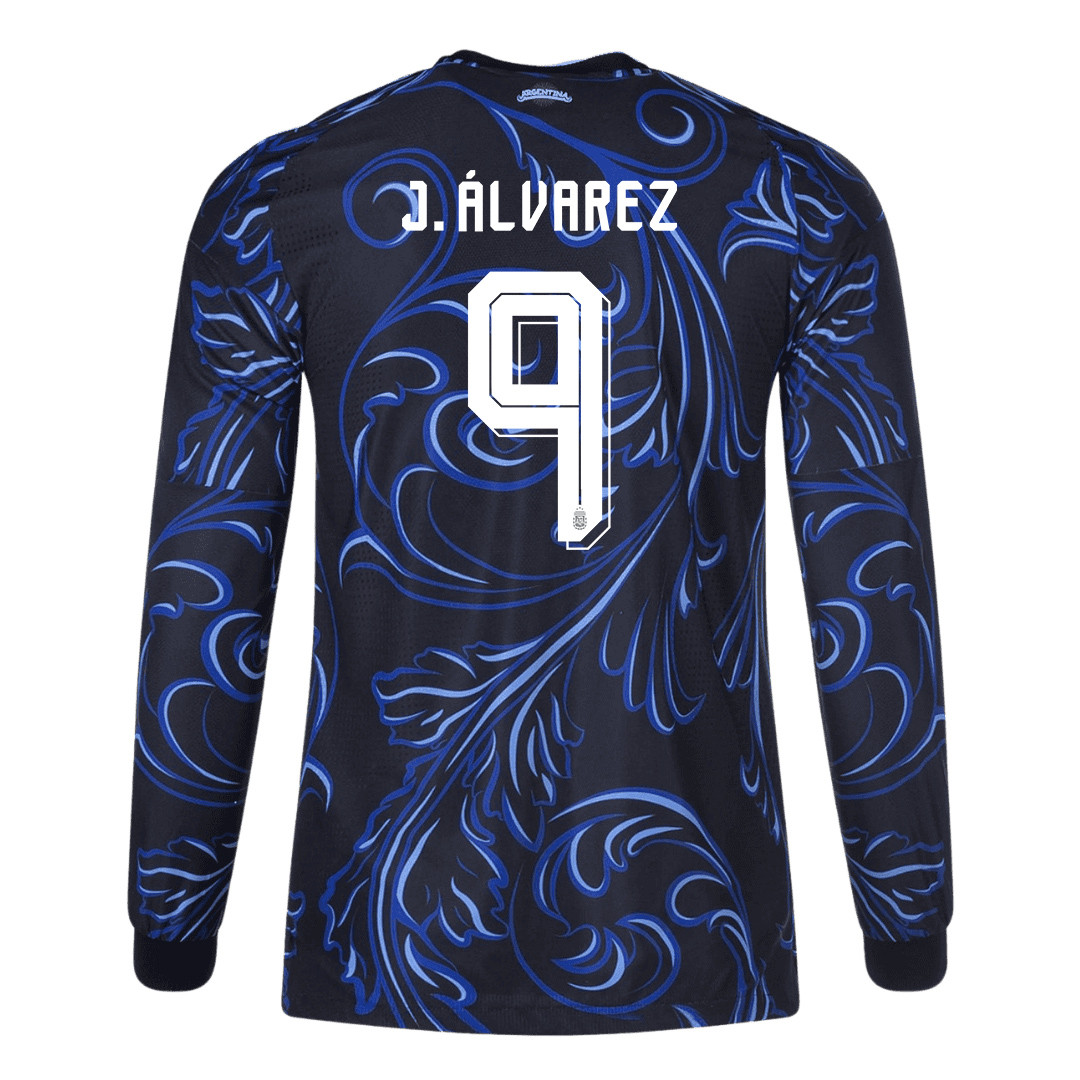 Julián Álvarez 9 Argentina 2026 Away Long Sleeve Jersey - Black - Jersey Teams