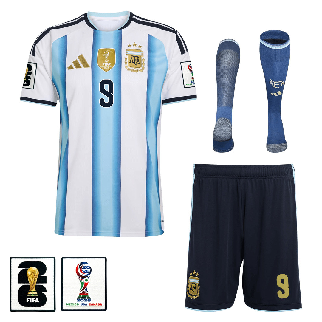 Julián Álvarez 9 Argentina 2026 Home Men Kit Set – White – Jersey Teams