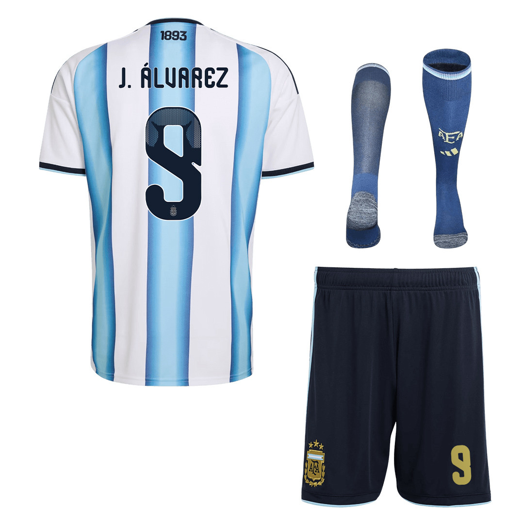 Julián Álvarez 9 Argentina 2026 Home Men Kit Set – White - Jersey Teams