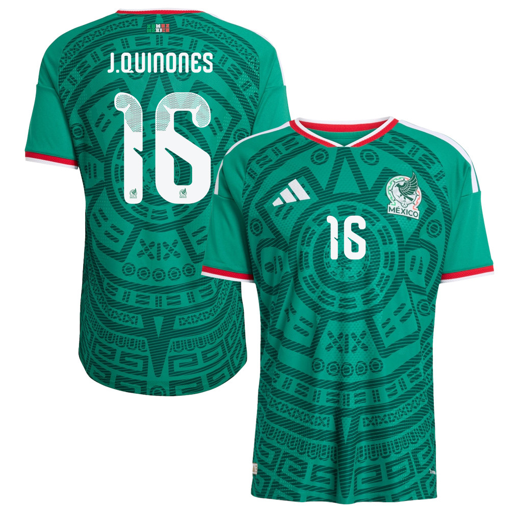 Julián Quiñones 16 Mexico National Team 2026 Home Jersey - Green, Men - Jersey Teams