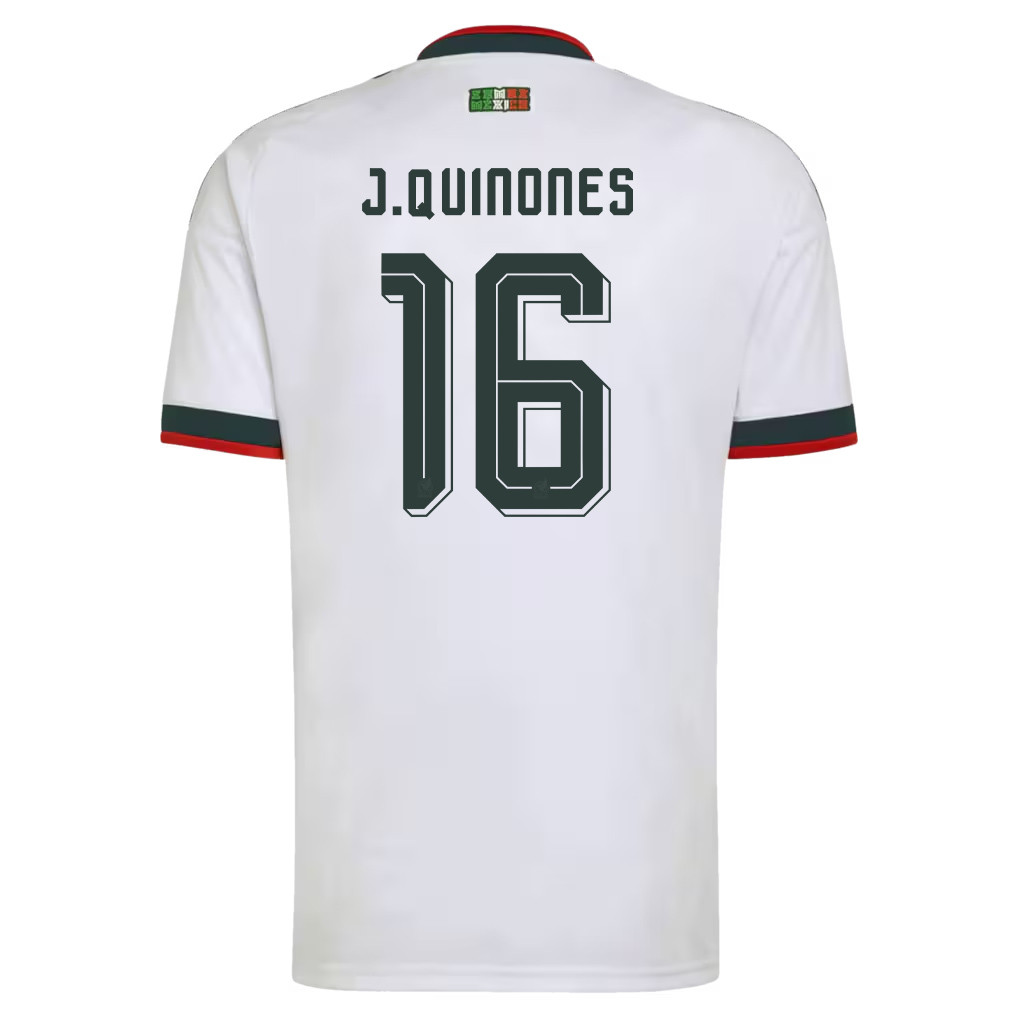 Julián Quiñones 16 Mexico National Team 2026 x World Cup Patch Away Jersey - White, Men - Jersey Teams