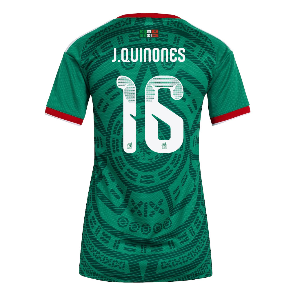 Julián Quiñones 16 Women's Mexico National Team 2026 Home Jersey - Green - Jersey Teams