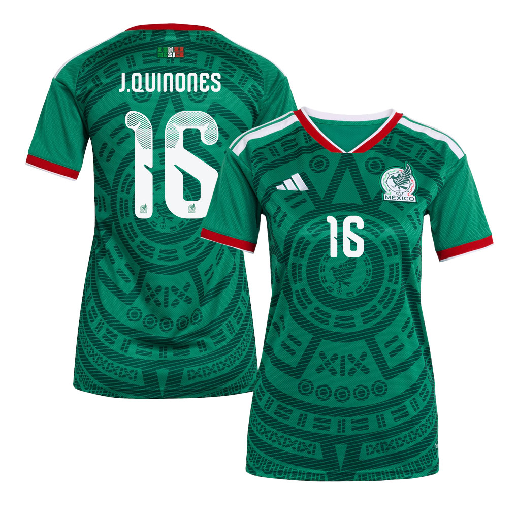 Julián Quiñones 16 Women's Mexico National Team 2026 Home Jersey - Green - Jersey Teams