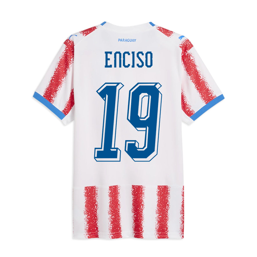 Julio Enciso 19 Paraguay National Team 2026 Home Jersey - White/Red, Men - Jersey Teams