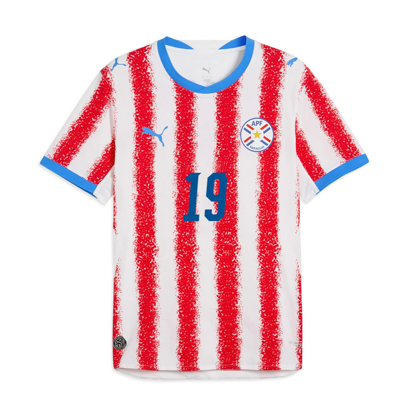 Julio Enciso 19 Youth Paraguay National Team 2026 Home Jersey - White/Red - Jersey Teams