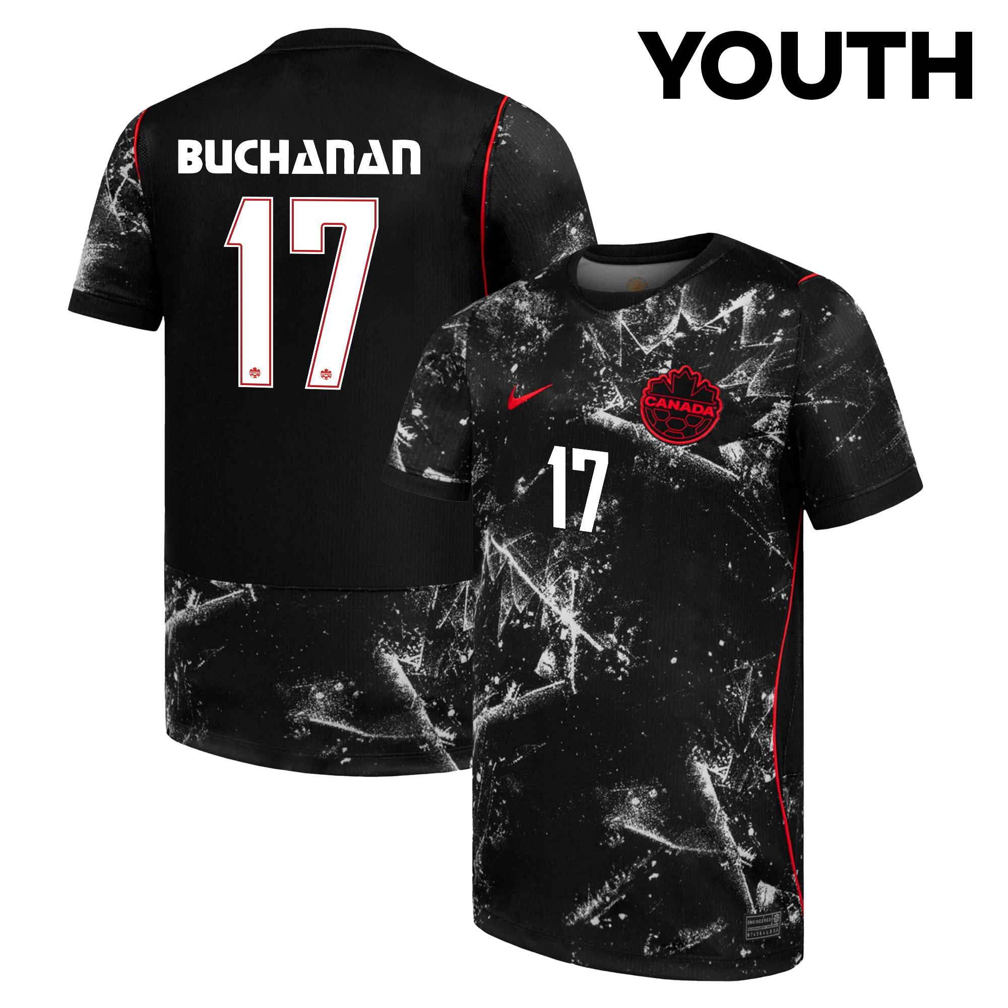 Kadeisha Buchanan 17 Youth Canada National Team 2026 Away Jersey - Black - Jersey Teams