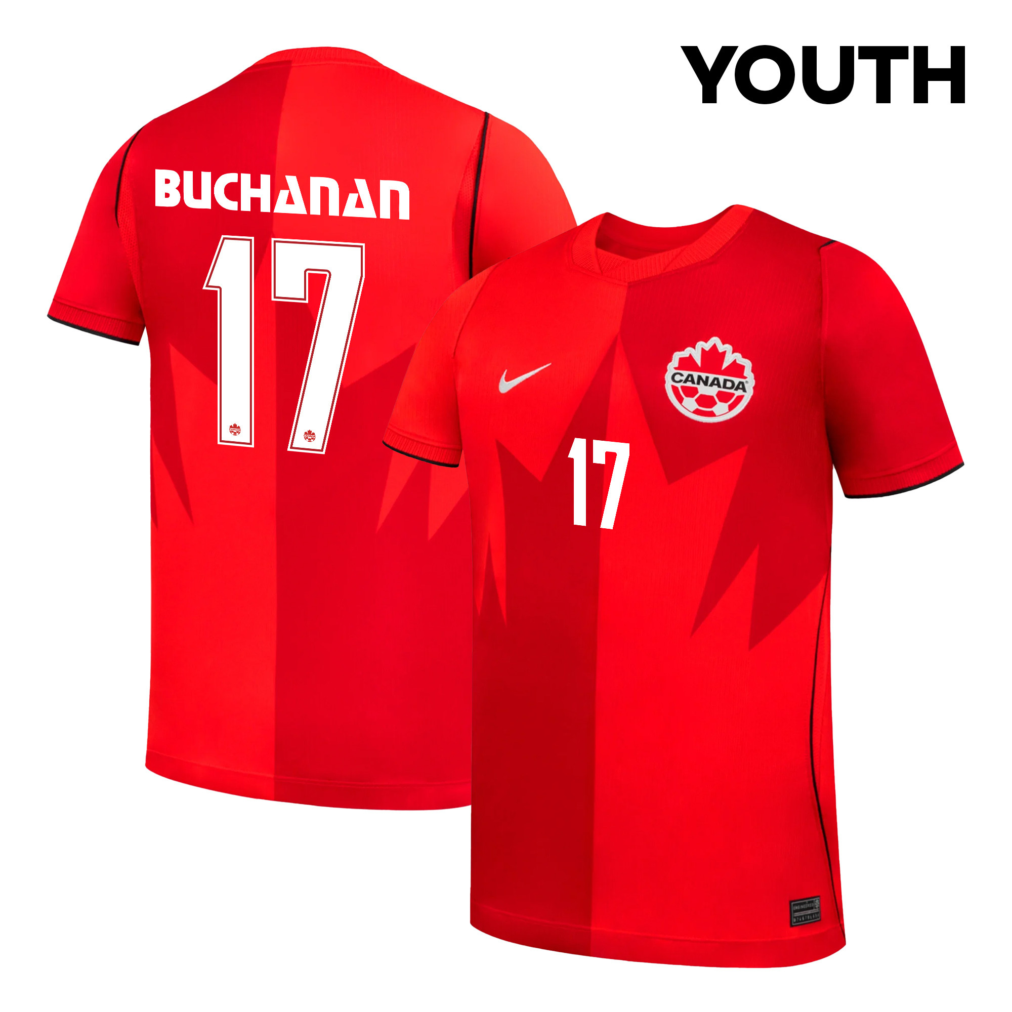 Kadeisha Buchanan 17 Youth Canada National Team 2026 Home Jersey - Red - Jersey Teams