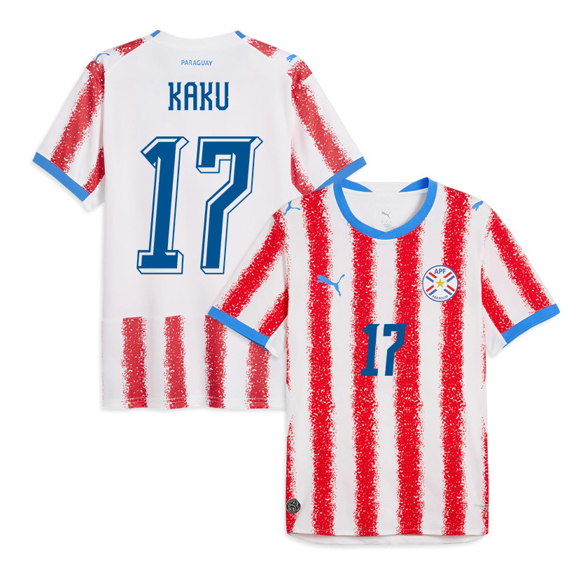 Kaku 17 Paraguay National Team 2026 Home Jersey - White/Red, Men - Jersey Teams