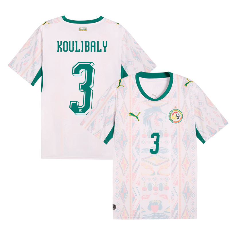 Kalidou Koulibaly 3 Senegal National Team 2026 Home Jersey - Men, White - Jersey Teams