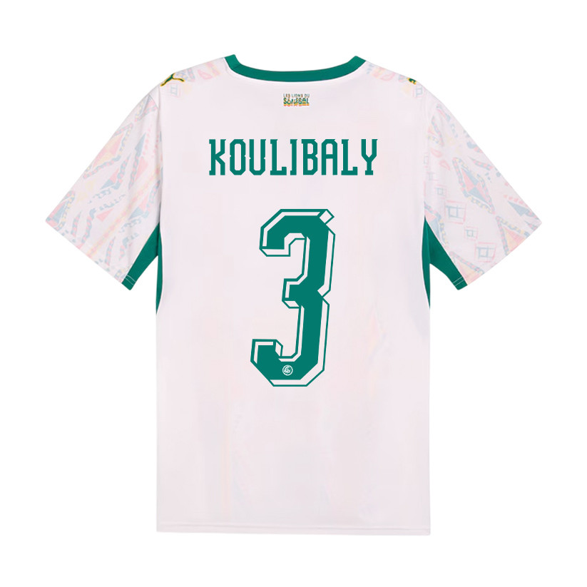 Kalidou Koulibaly 3 Senegal National Team 2026 x World Cup Patch Home Jersey - Men, White - Jersey Teams