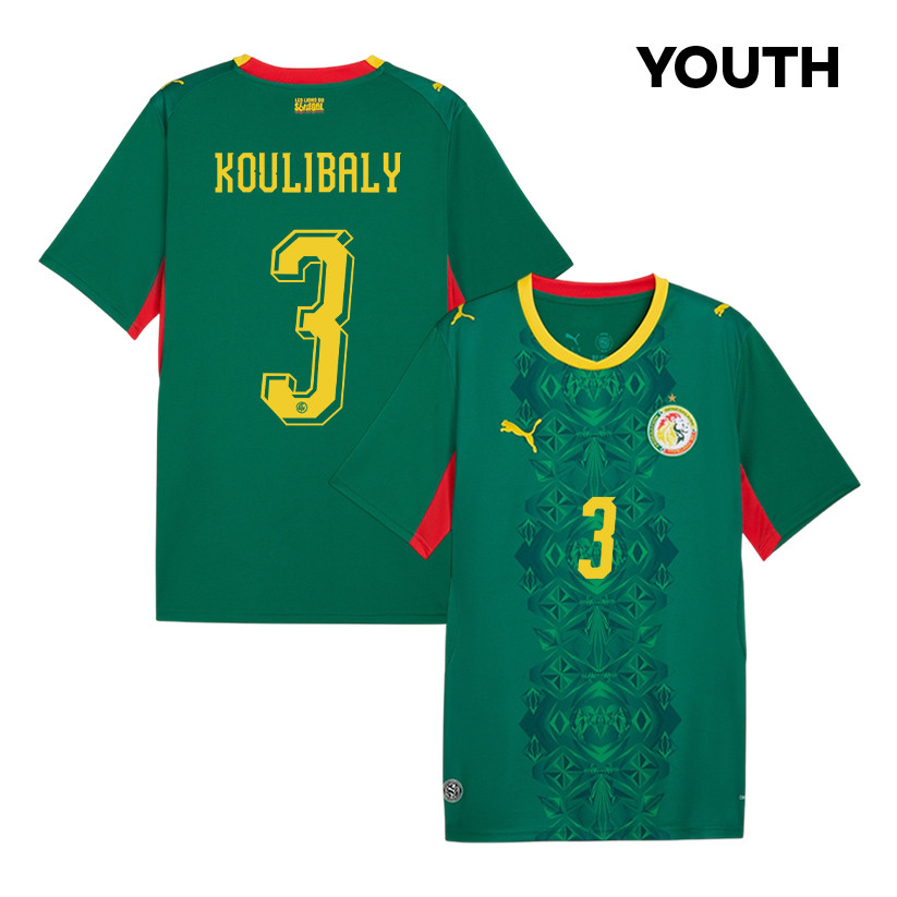 Kalidou Koulibaly 3 Youth Senegal National Team 2026 Away Jersey - Green - Jersey Teams