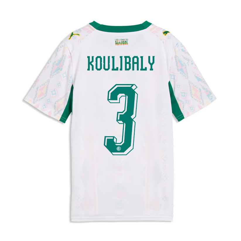 Kalidou Koulibaly 3 Youth Senegal National Team 2026 Home Jersey - White - Jersey Teams
