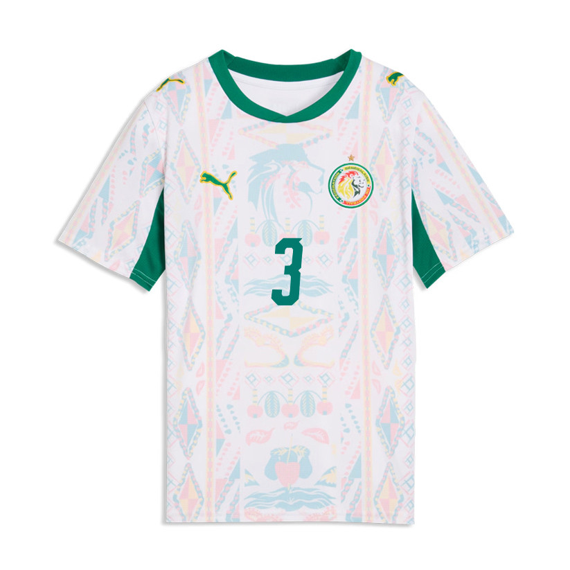 Kalidou Koulibaly 3 Youth Senegal National Team 2026 Home Jersey - White - Jersey Teams