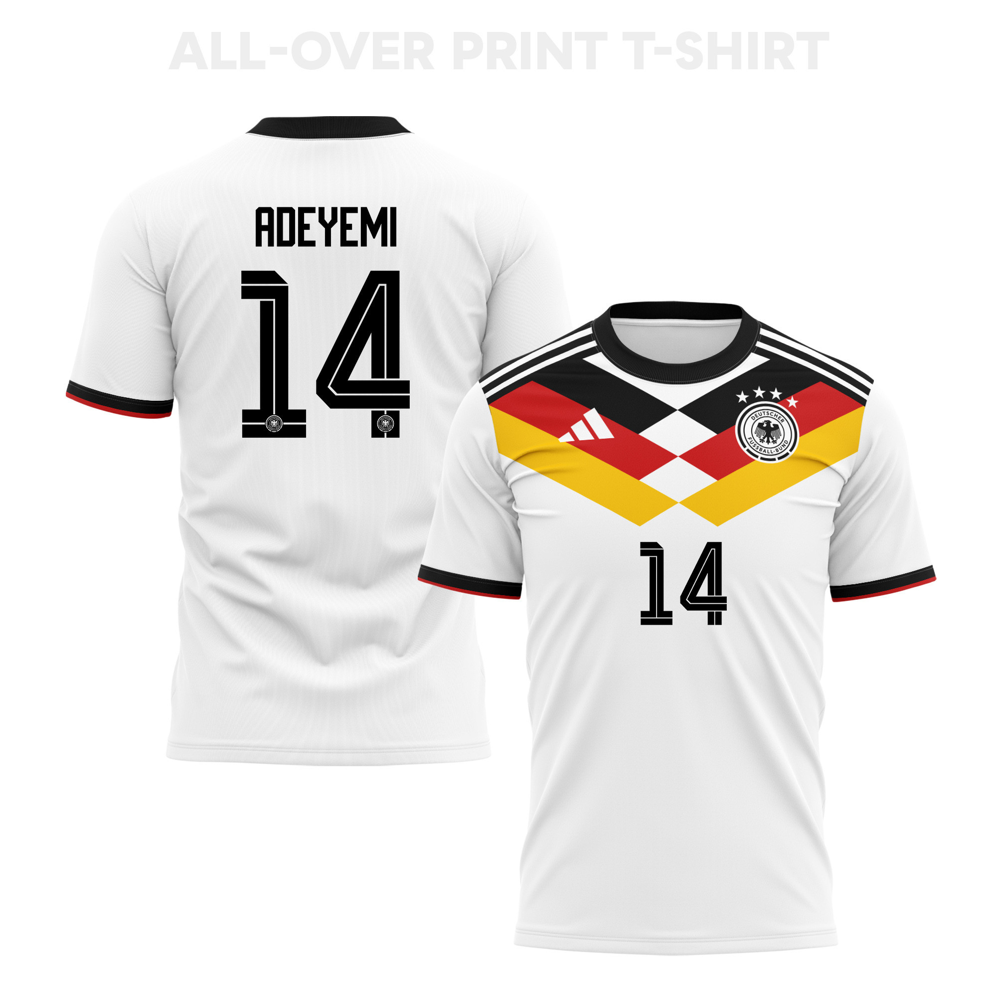 Karim Adeyemi 14 Germany 2026 Home 3D T-Shirt Fully Printed – Unisex, White - Jersey Teams