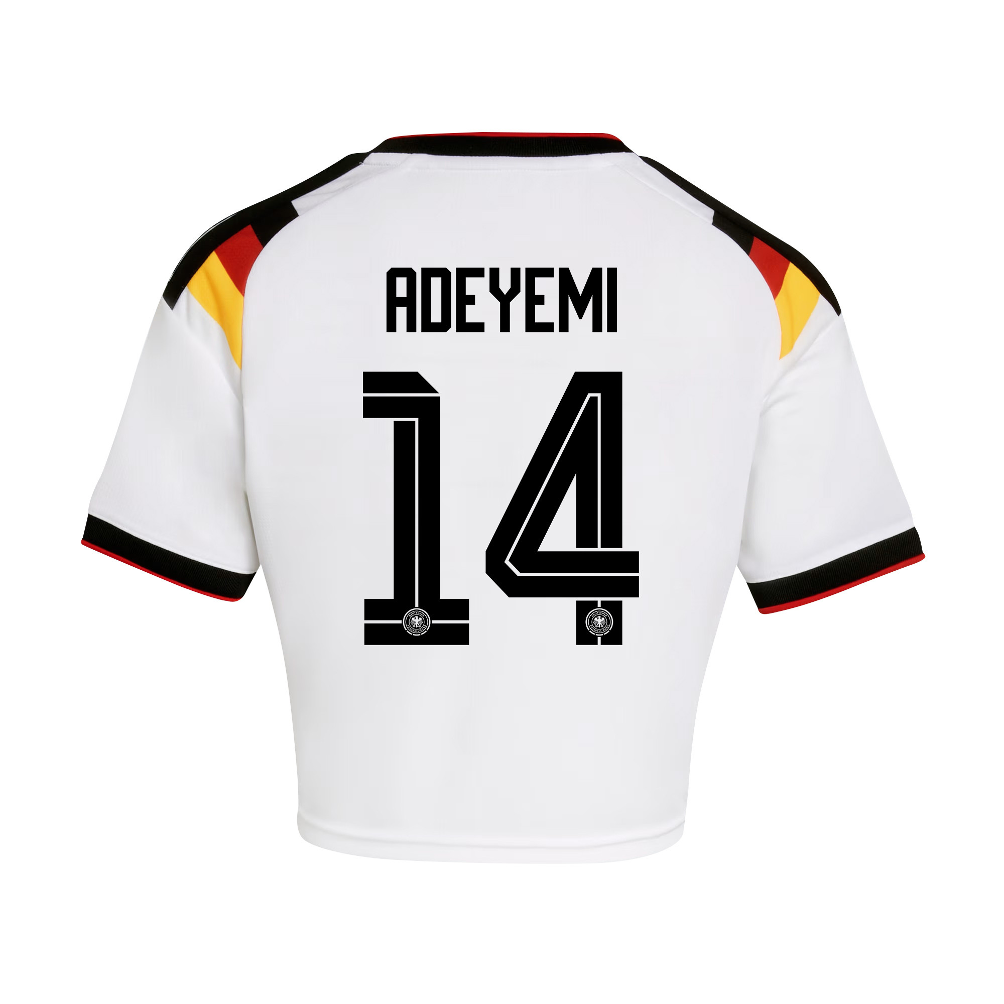 Karim Adeyemi 14 Germany 2026 Home Women’s Cropped Jersey - White - Jersey Teams