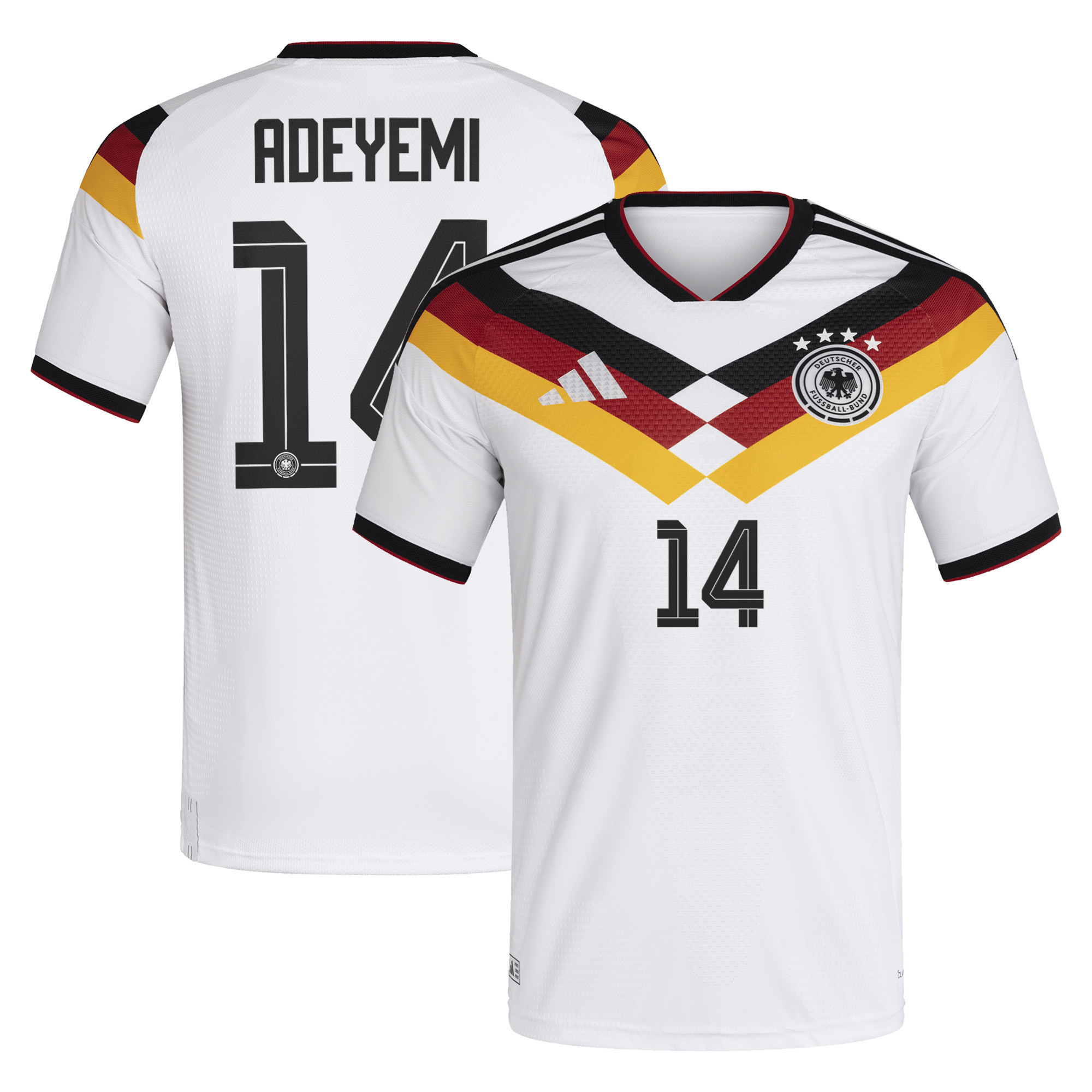 Karim Adeyemi 14 Germany National Team 2026 Home Jersey - Men, White - Jersey Teams