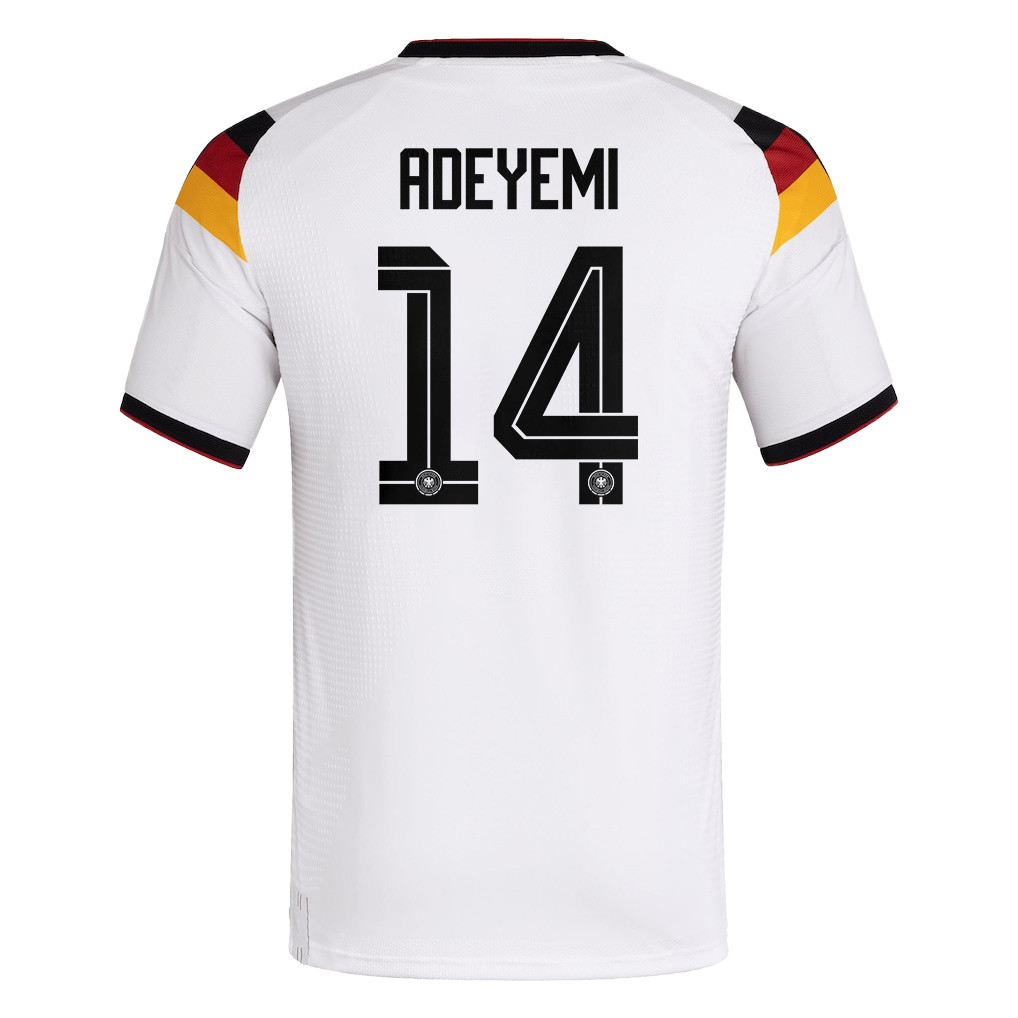 Karim Adeyemi 14 Germany National Team 2026 x World Cup Patch Home Jersey - White, Men - Jersey Teams
