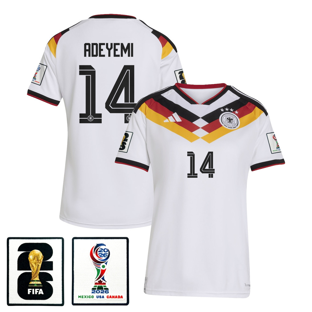 Karim Adeyemi 14 Women’s Germany National Team 2026 Home Jersey – White – Jersey Teams