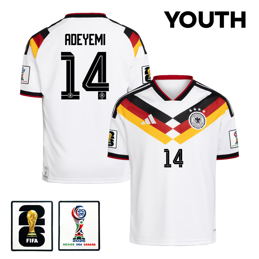 Karim Adeyemi 14 Youth Germany National Team 2026 Home Jersey – White – Jersey Teams