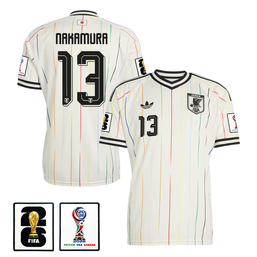 Keito Nakamura 13 Japan National Team 2026 Away Jersey - Off White, Men - Jersey Teams