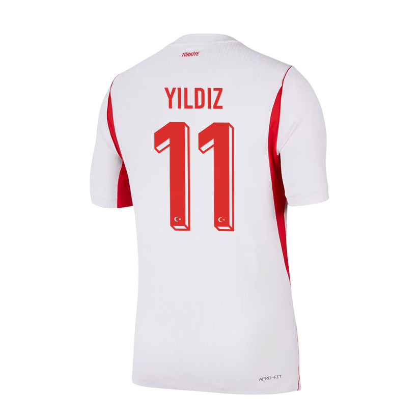 Kenan Yildiz 11 Turkey National Team 2026 Away Jersey - White, Men - Jersey Teams