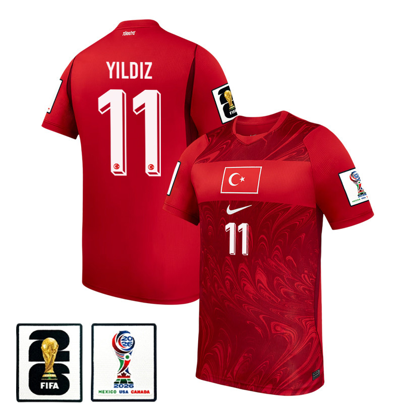 Kenan Yildiz 11 Turkey National Team 2026 Home Jersey - Red, Men - Jersey Teams