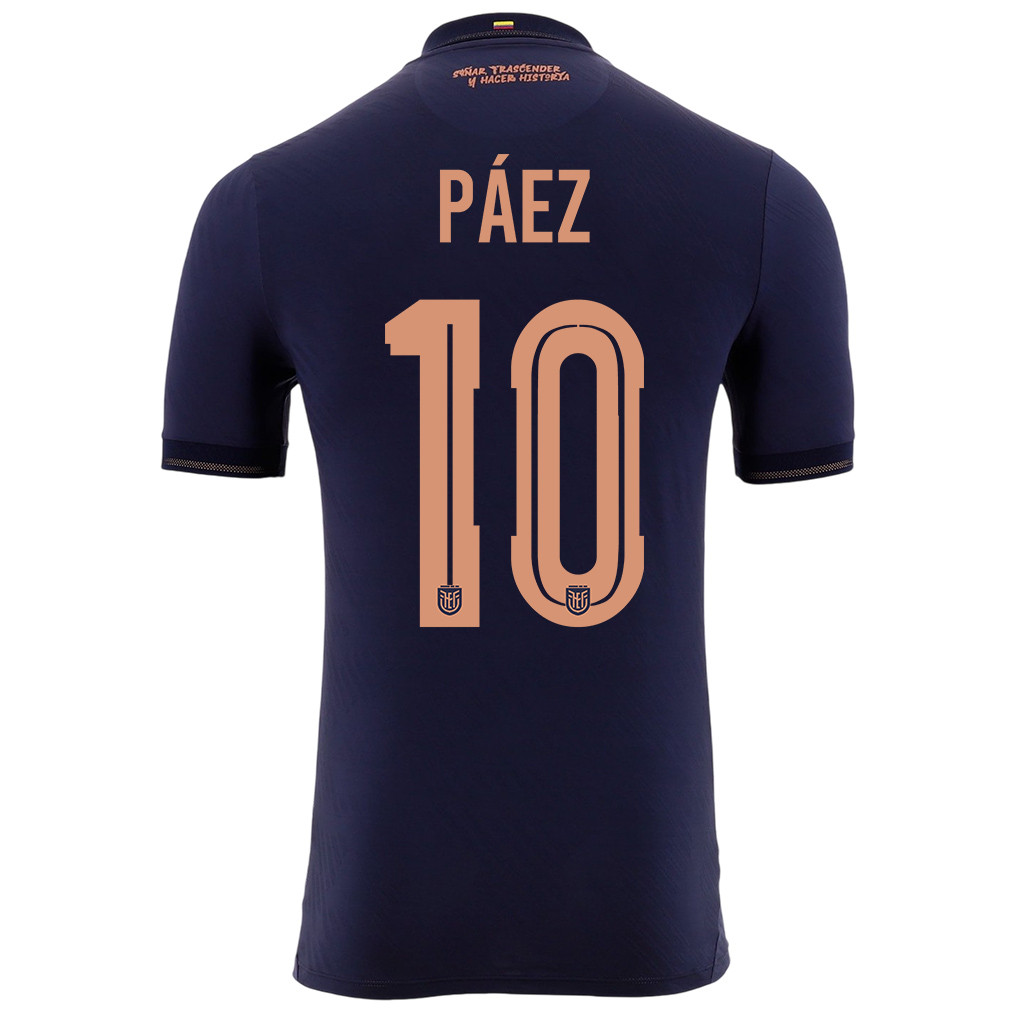 Kendry Páez 10 Ecuador National Team 2026 Away Jersey - Navy, Men - Jersey Teams
