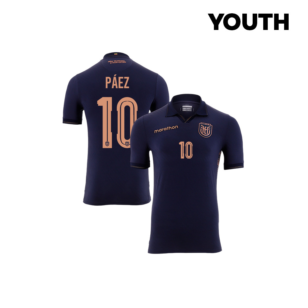 Kendry Páez 10 Youth Ecuador National Team 2026 Away Jersey - Navy - Jersey Teams