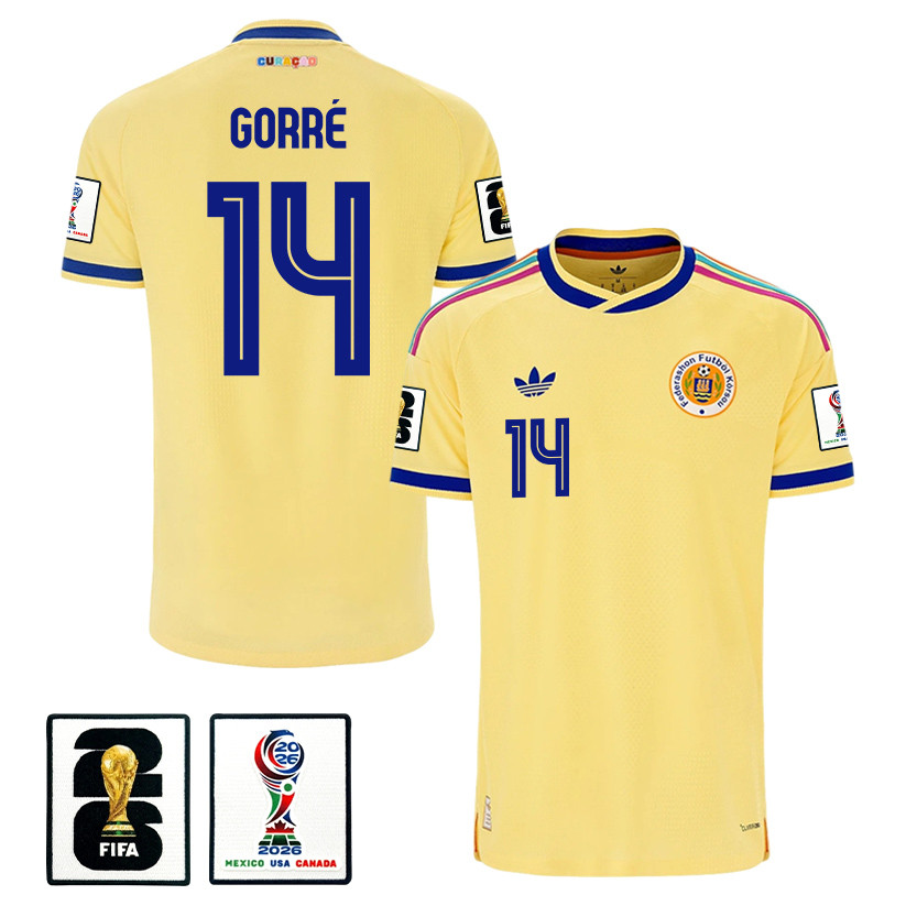 Kenji Gorré 14 Curaçao National Team 2026 Away Jersey – Yellow, Men – Jersey Teams