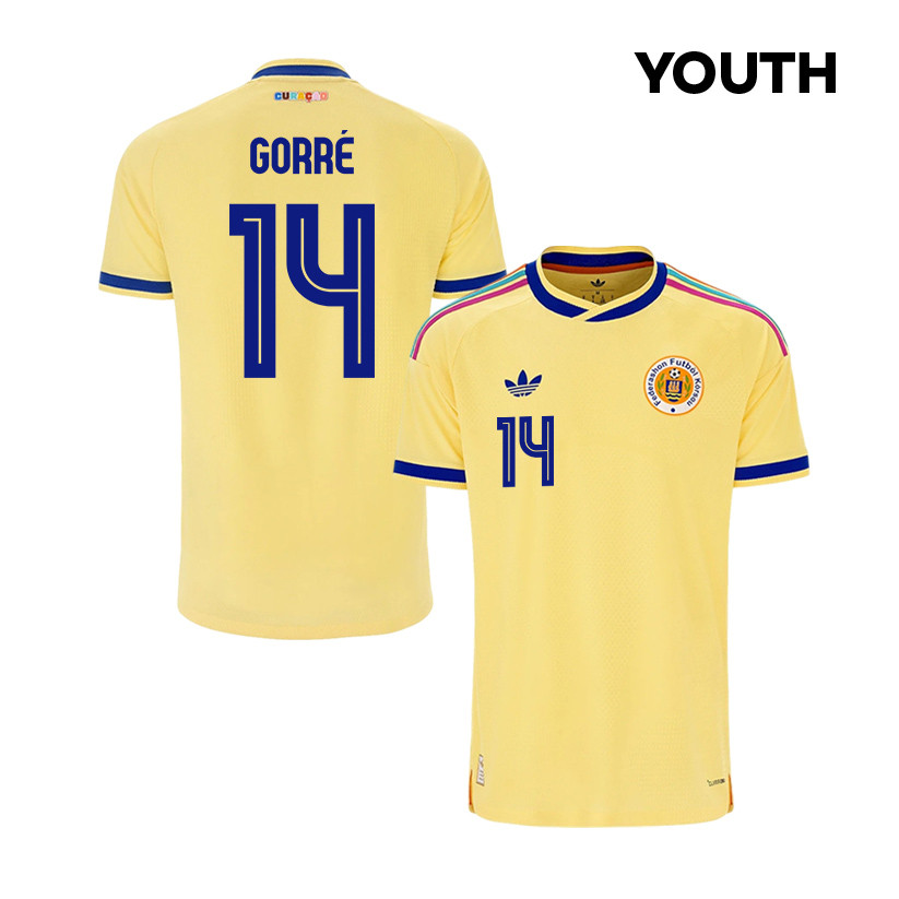 Kenji Gorré 14 Youth Curaçao National Team 2026 Away Jersey - Yellow - Jersey Teams