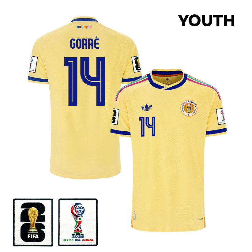 Kenji Gorré 14 Youth Curaçao National Team 2026 Away Jersey – Yellow – Jersey Teams