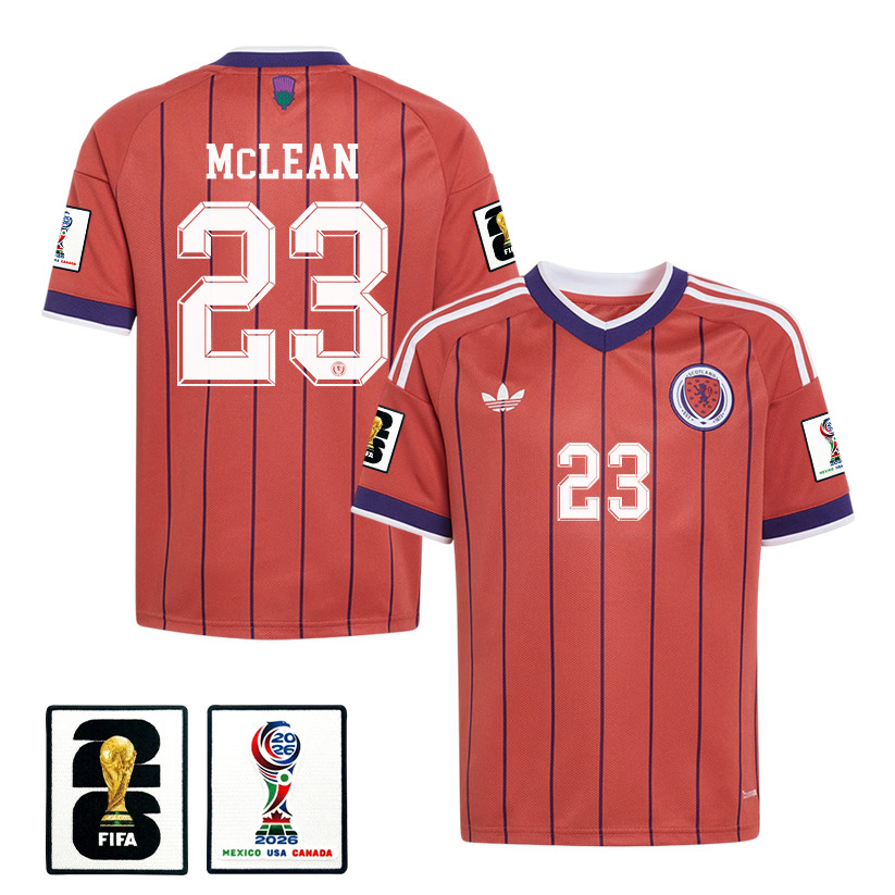 Kenny McLean 23 Youth Scotland National Team 2026 Away Jersey - Red - Jersey Teams