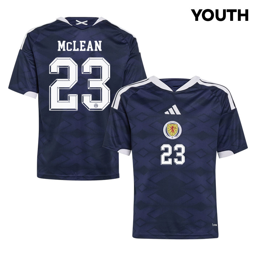 Kenny McLean 23 Youth Scotland National Team 2026 Home Jersey - Navy - Jersey Teams