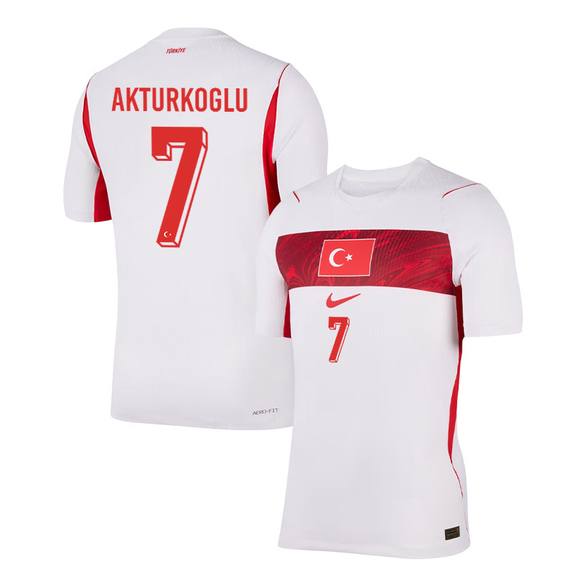 Kerem Akturkoglu 7 Turkey National Team 2026 Away Jersey - White, Men - Jersey Teams
