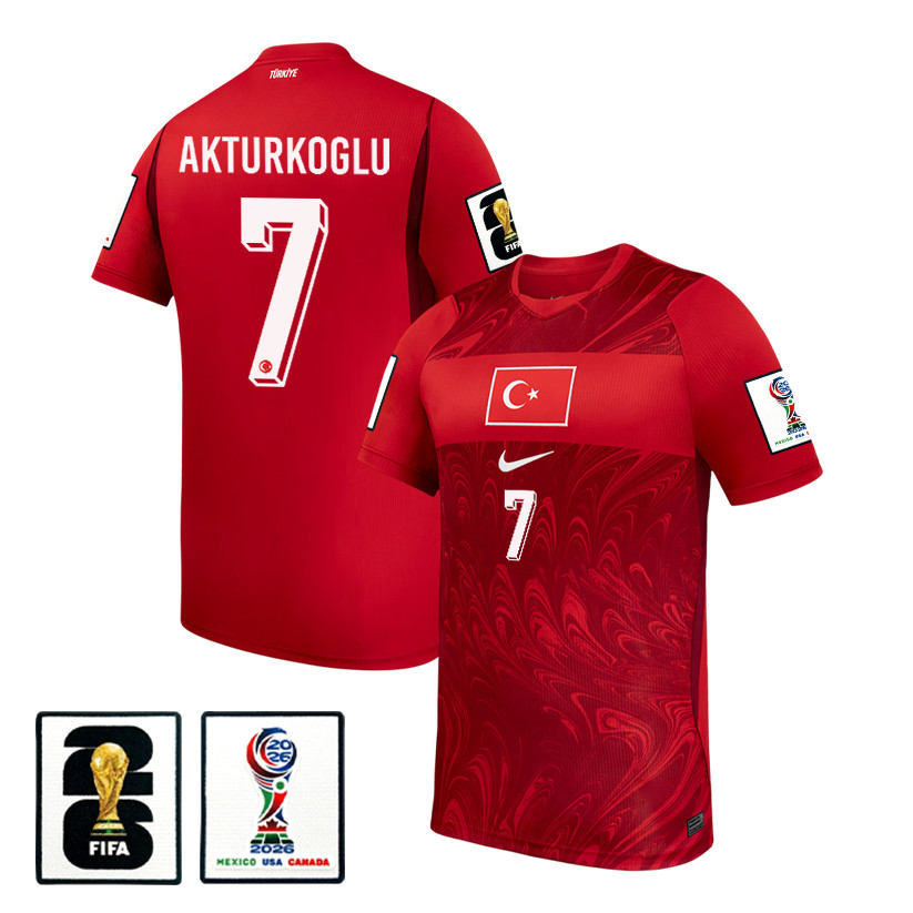 Kerem Akturkoglu 7 Turkey National Team 2026 Home Jersey - Red, Men - Jersey Teams