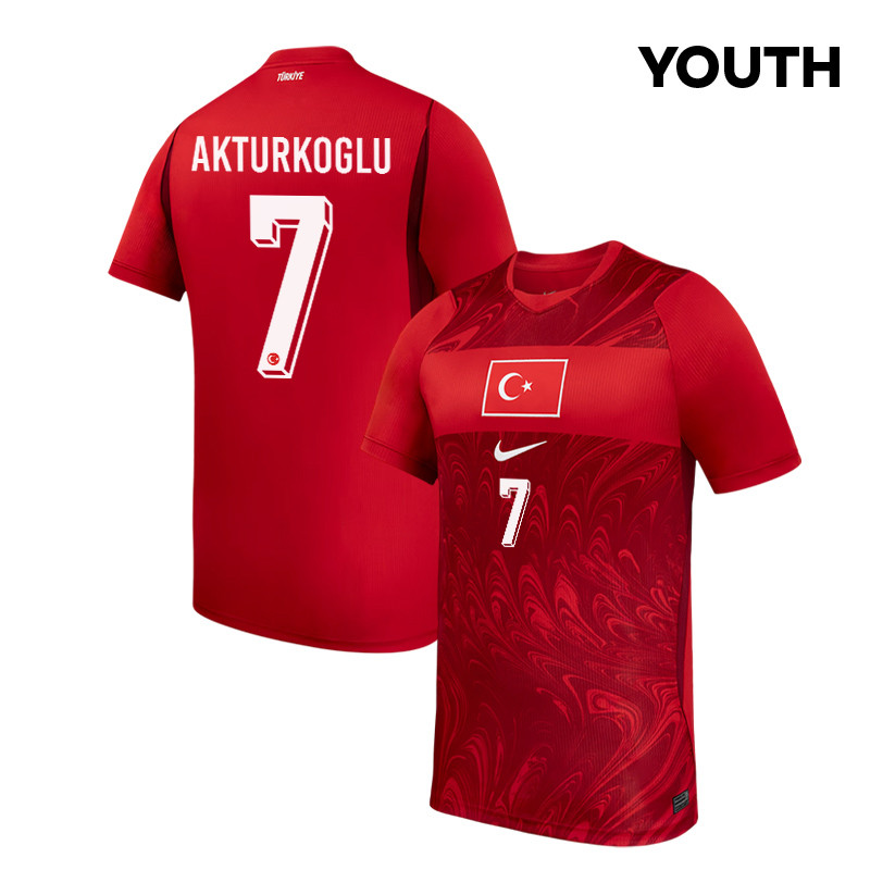 Kerem Akturkoglu 7 Youth Turkey National Team 2026 Home Jersey - Red - Jersey Teams