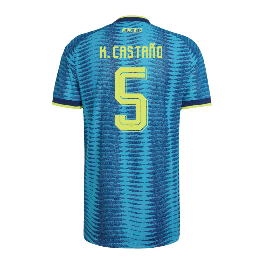 Kevin Castaño 5 Colombia National Team 2026 Away Jersey - Turquoise, Men - Jersey Teams