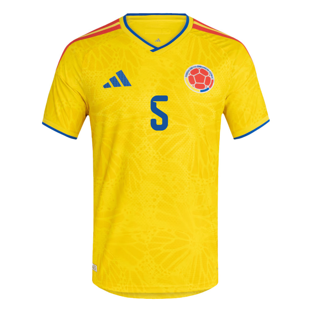 Kevin Castaño 5 Colombia National Team 2026 Home Jersey - Yellow, Men - Jersey Teams