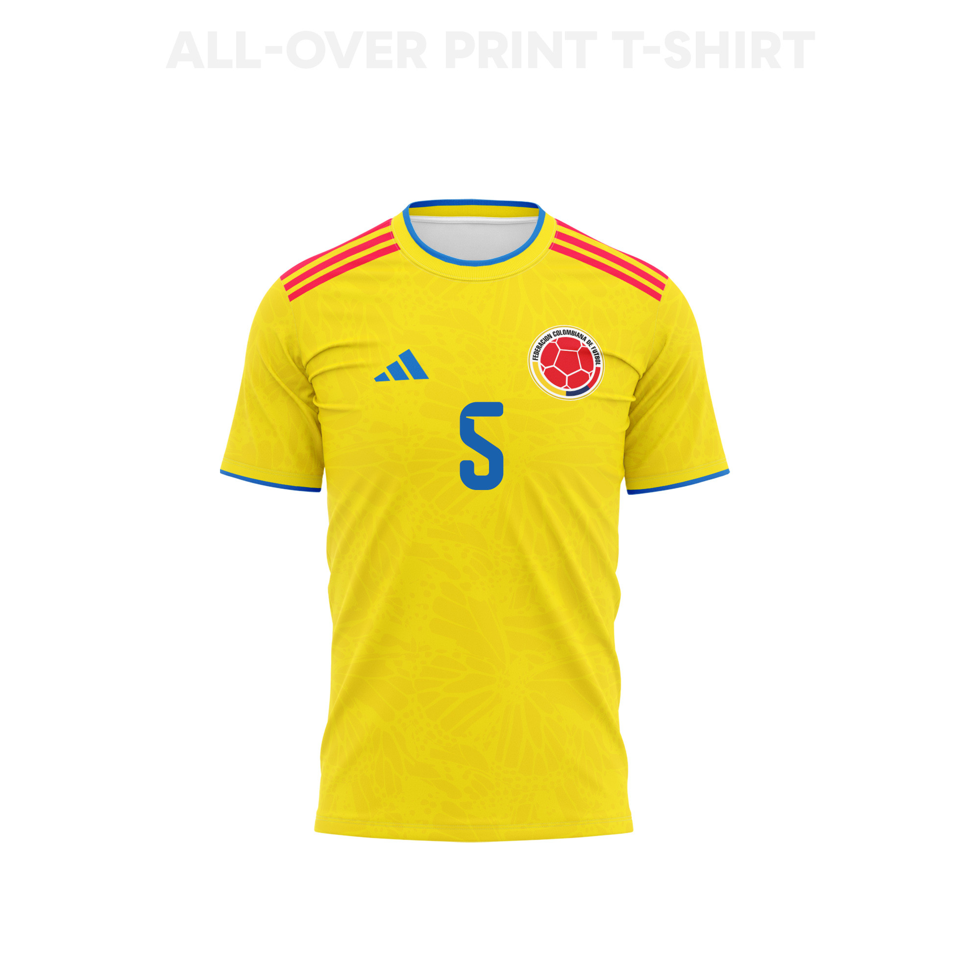 Kevin Castaño 5 Youth Colombia 2026 Home 3D T-shirt Fully Printed – Yellow - Jersey Teams