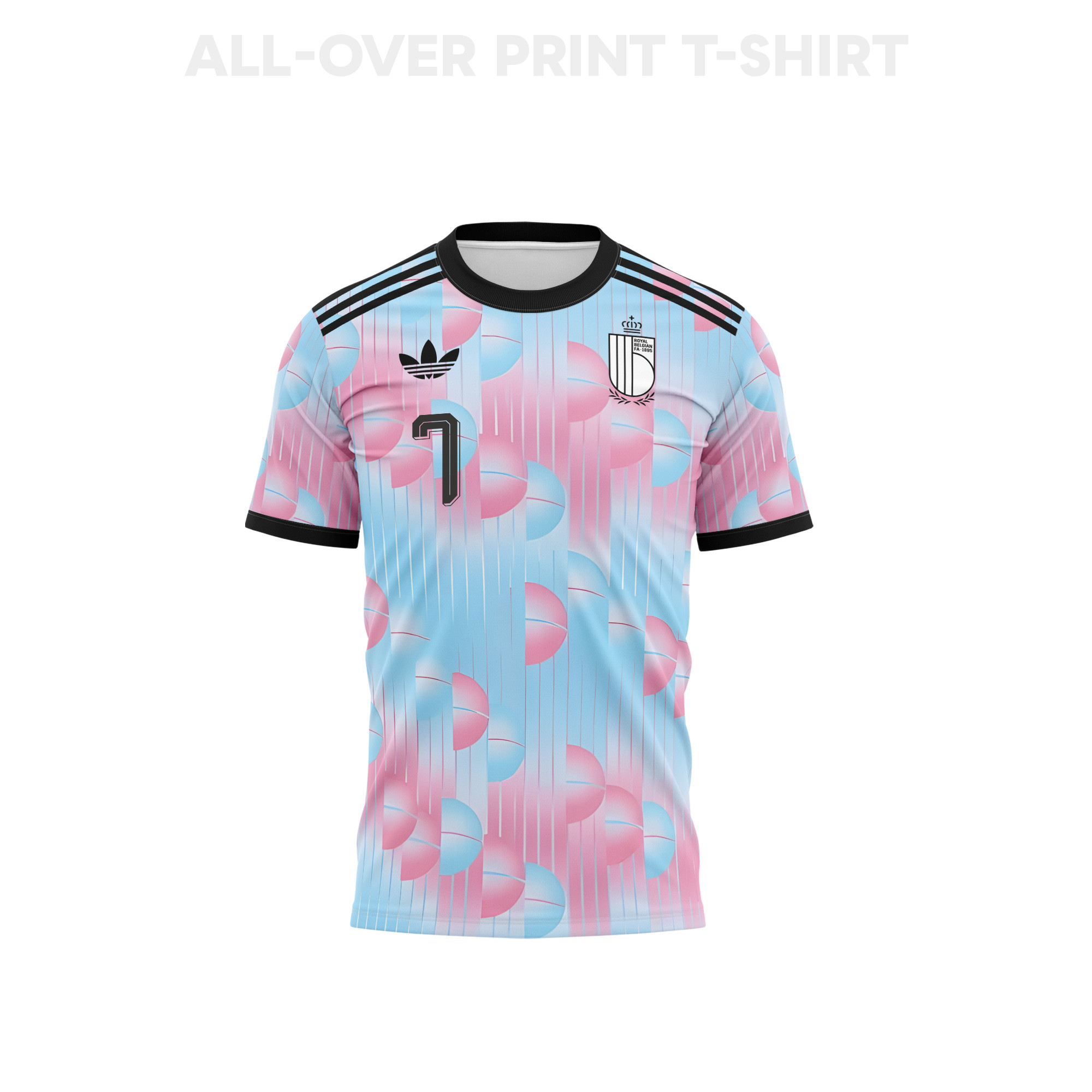 Kevin De Bruyne 7 Belgium 2026 Away 3D T-Shirt Fully Printed – Unisex, Light Blue - Jersey Teams