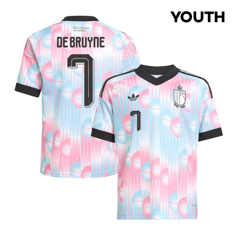 Kevin De Bruyne 7 Youth Belgium National Team 2026 Away Jersey - Light Blue - Jersey Teams