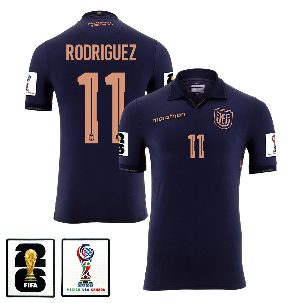 Kevin Rodriguez 11 Ecuador National Team 2026 Away Jersey - Navy, Men - Jersey Teams